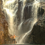 Swimming in Big Rock Falls, Belize